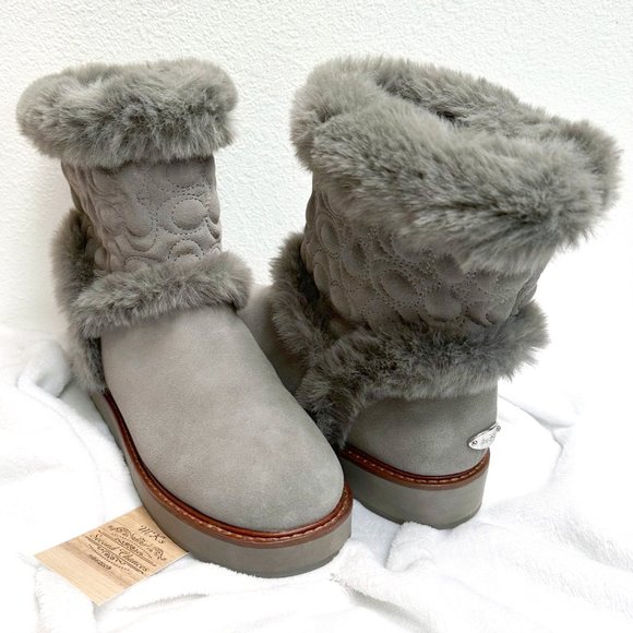 COACH IZZIE BOOT Size 7.5 B - Heather Grey - Style FG4597 in EUC - MSRP $378 - Picture 1 of 9